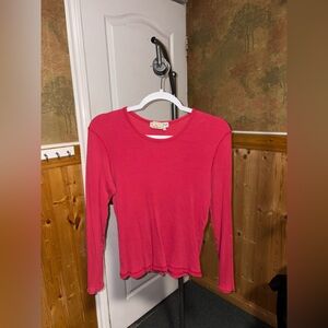 Casual Connection | Red Ribbed Longsleeve